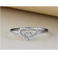 1 10CT TDW Diamond 10k White Gold srce u srčanom modnom prstenu